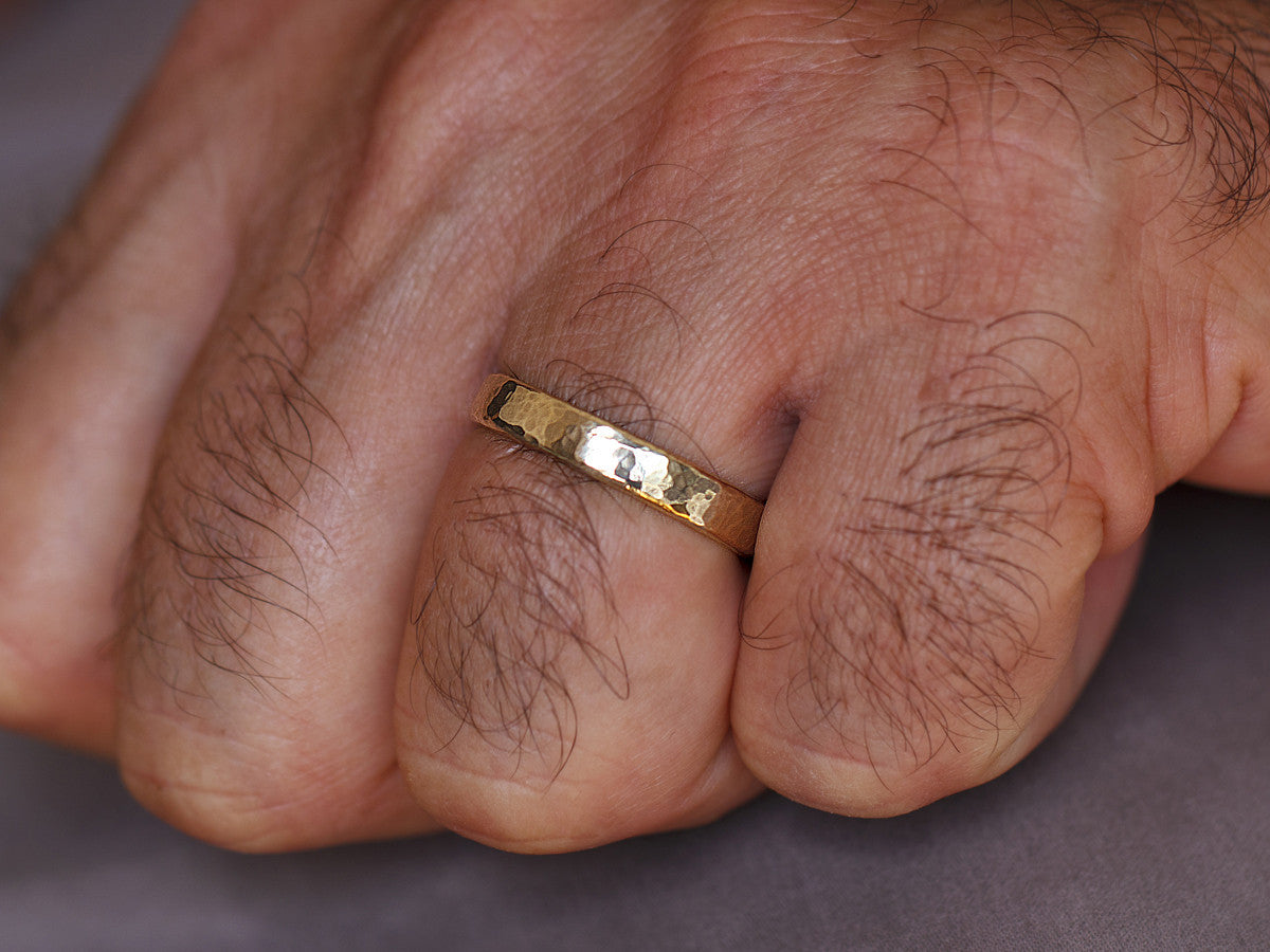 Timber | Hammered Wedding Ring Set