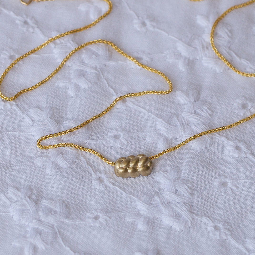 14K Gold Challah Necklace