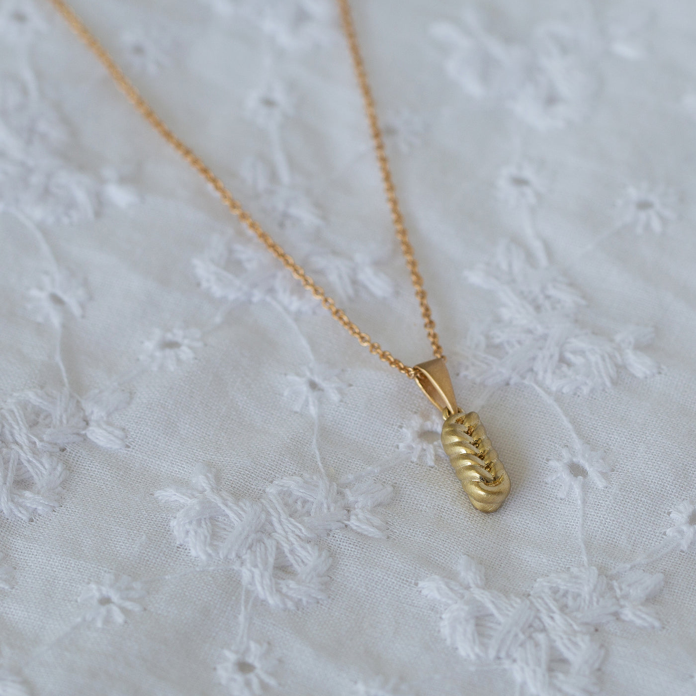 14K gold Challah necklace