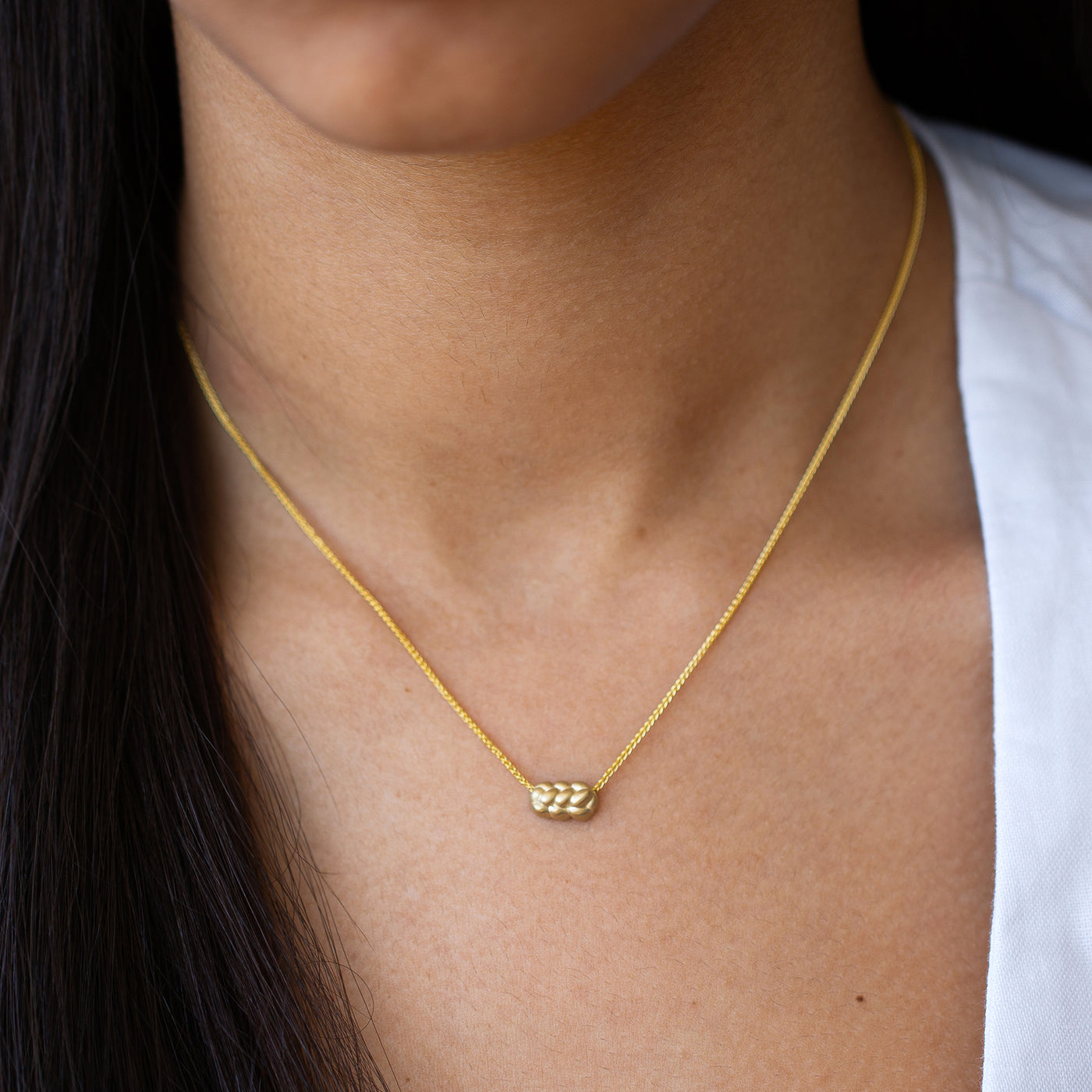 14K Gold Challah Necklace