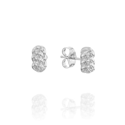 14K Gold Challah Stud Earrings