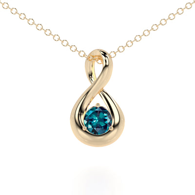 yellow gold june birthstone necklace