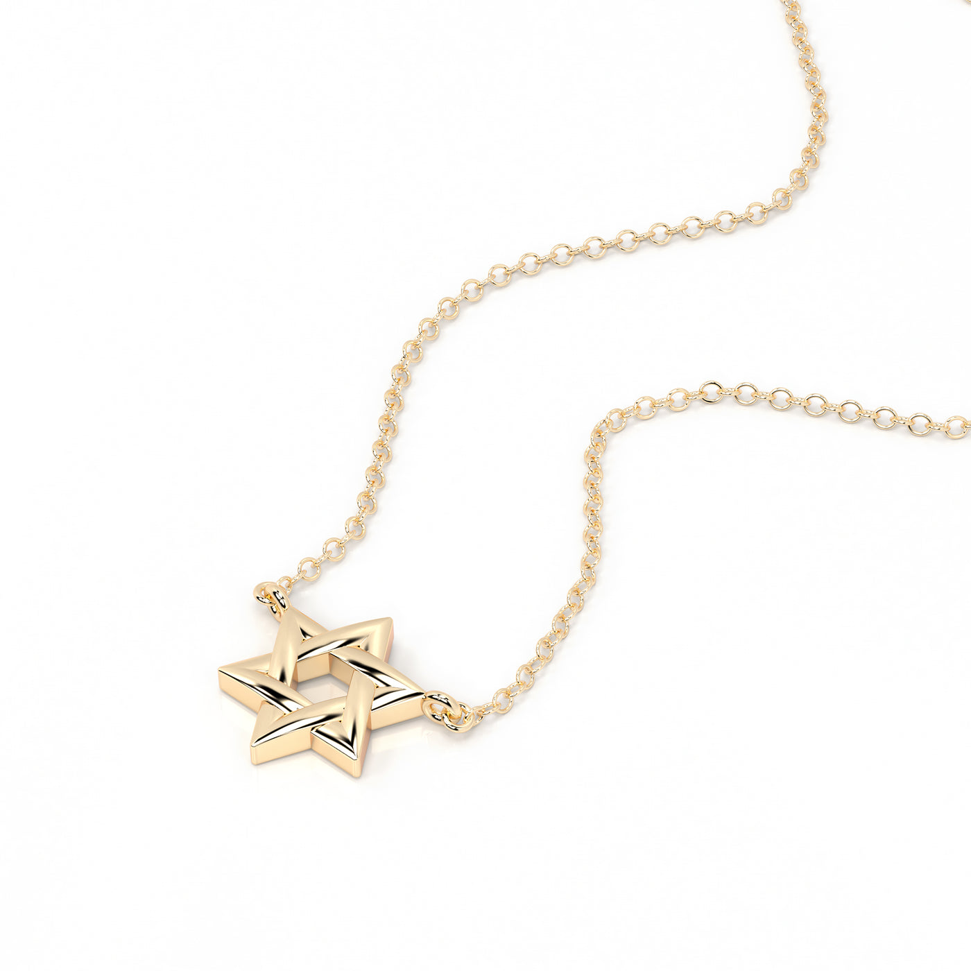 classic Star Of David 14K yellow Gold Necklace