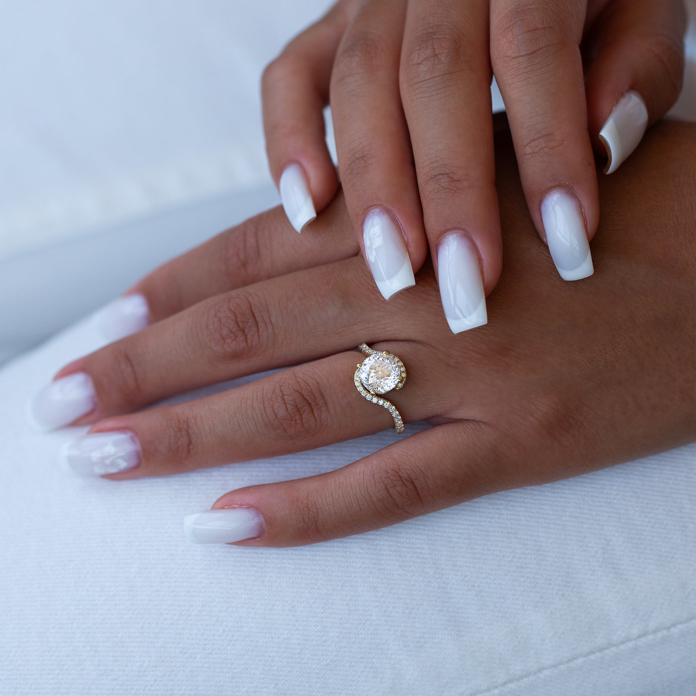 Twisted Moissanite Engagement Ring