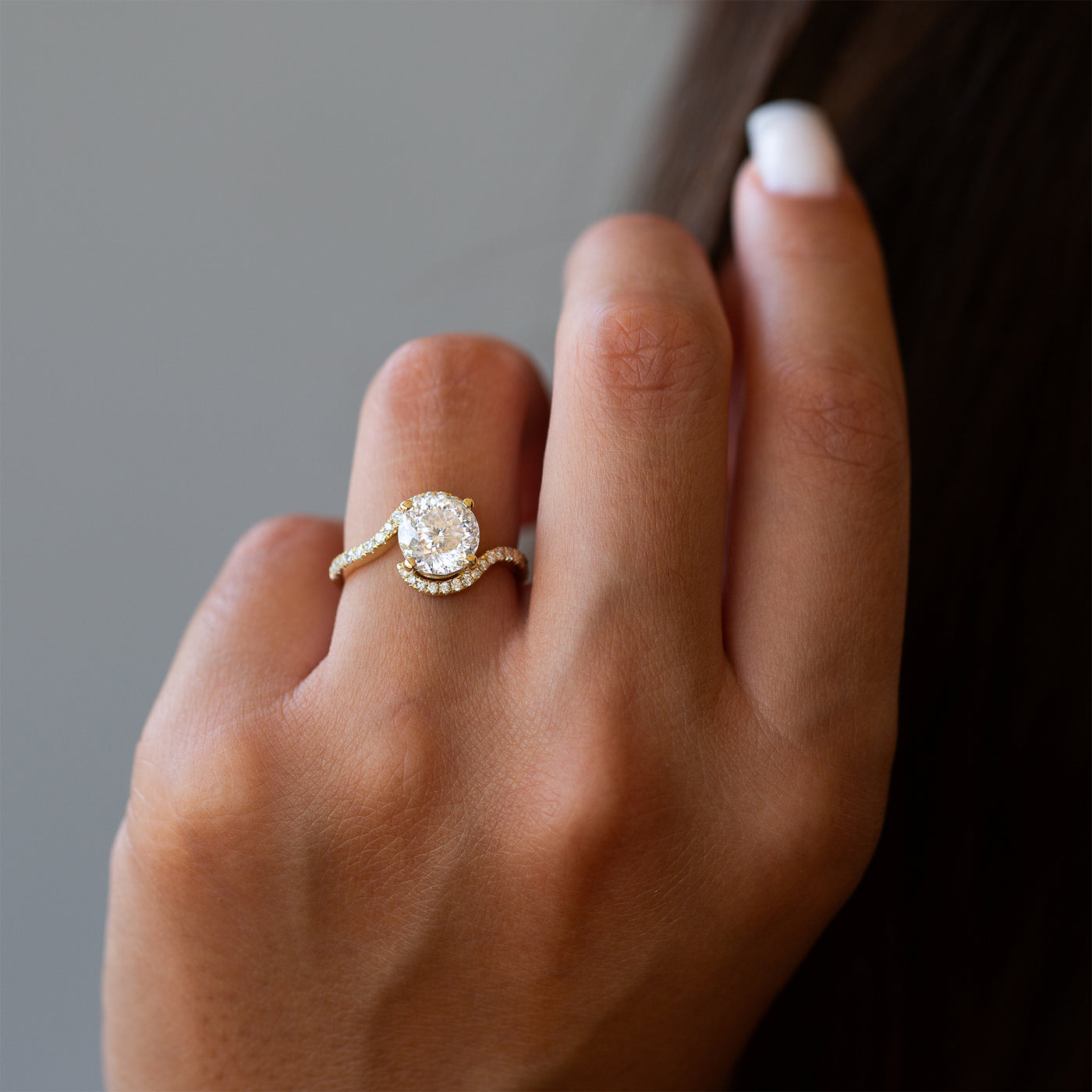 Twisted Moissanite Engagement Ring