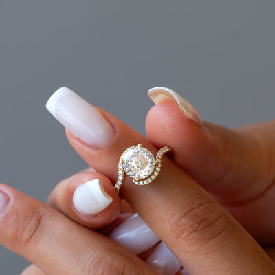 Twisted Moissanite Engagement Ring