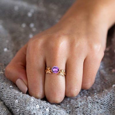 Florence | Amethyst and Diamond Engagement Ring
