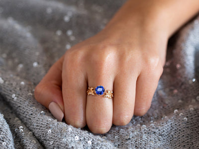 Florence | Blue Sapphire and Diamond Engagement Ring