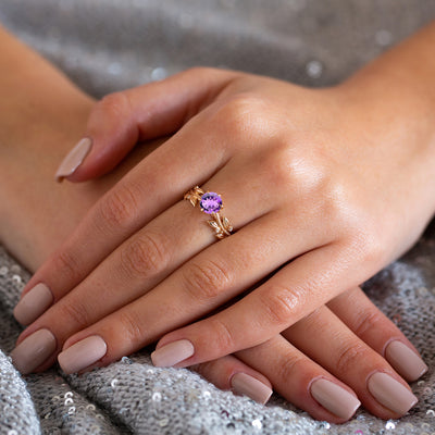 Florence | Amethyst and Diamond Engagement Ring