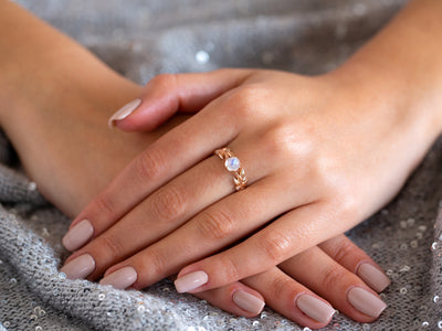Florence | Moonstone and Diamond Engagement Ring
