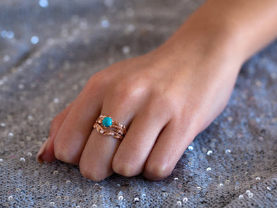 Florence | Turquoise and Diamond Rings Set