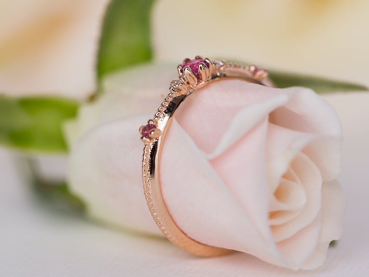 Sofia | Pink Sapphire and Diamond Ring