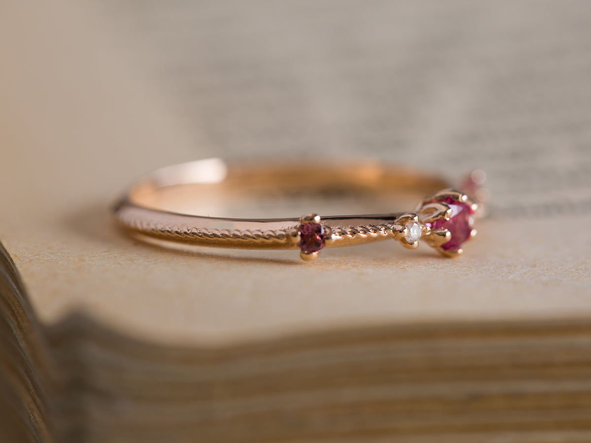 Sofia | Pink Sapphire and Diamond Ring
