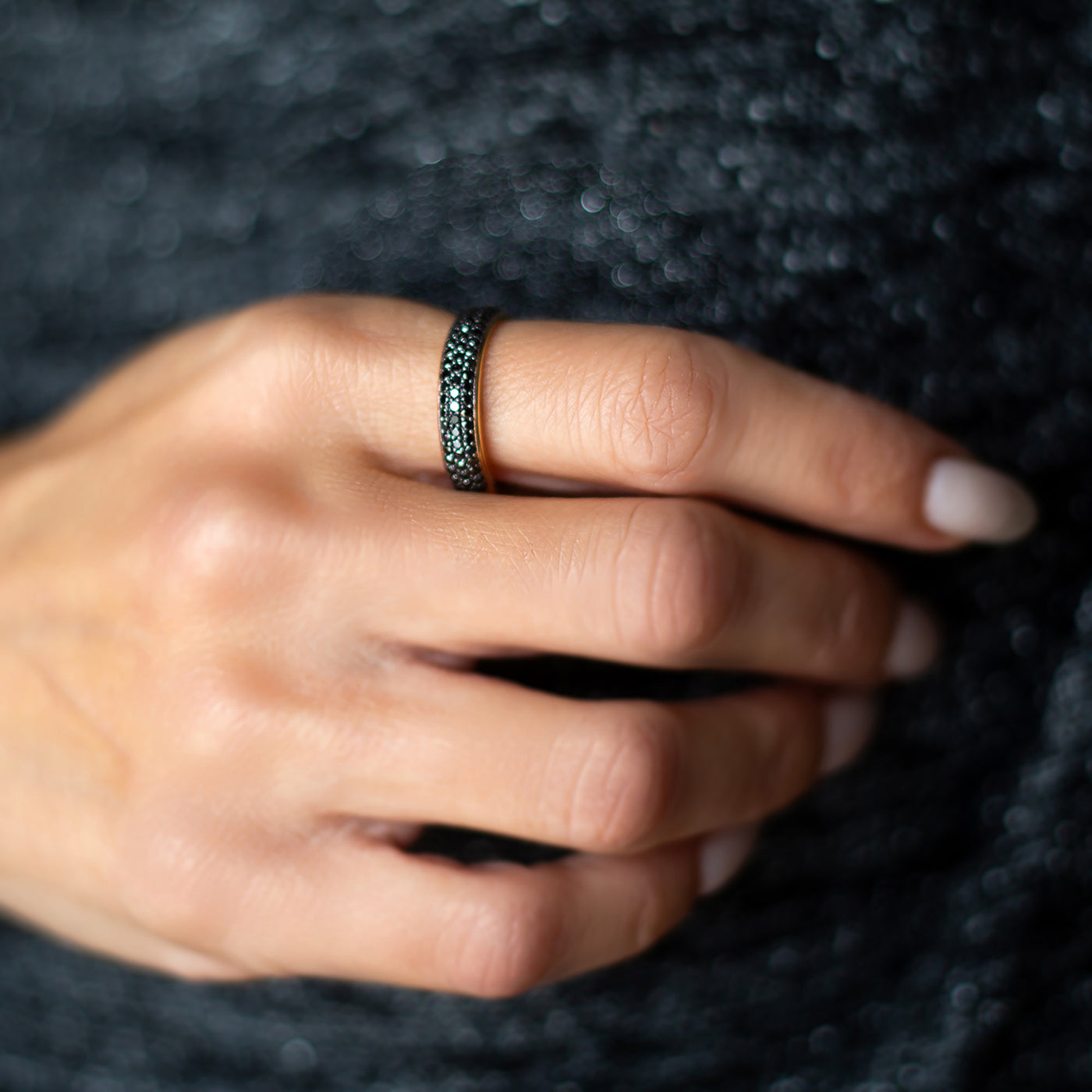 Nia | Black Diamond Pave Ring
