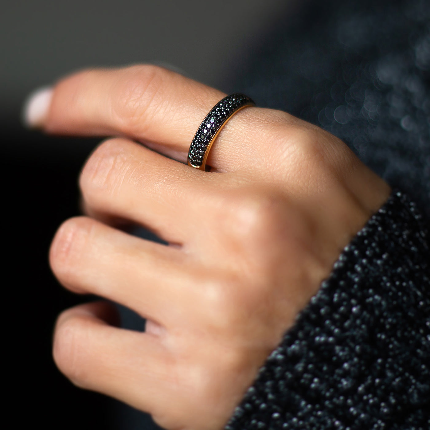 Nia | Black Diamond Pave Ring