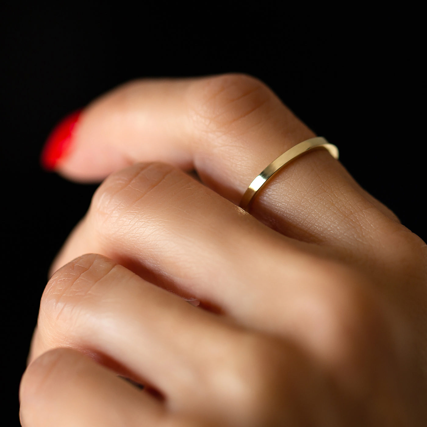 This is a dainty 14k wedding ring, the perfect 2mm classic wedding band, made of 14K/18K solid gold, a beautifully simple and thin wedding band.