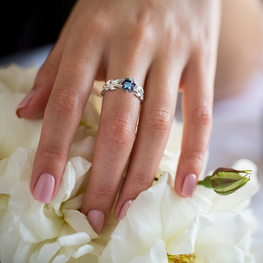 Florence | Alexandrite and Diamond Engagement Ring