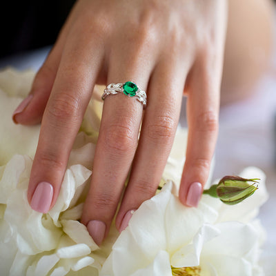 Florence | Emerald and Diamond Engagement Ring