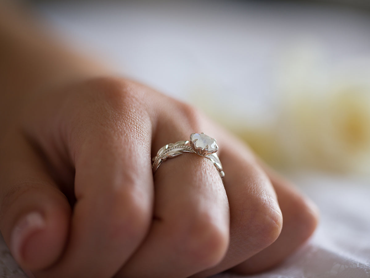 Moonstone Engagement Ring