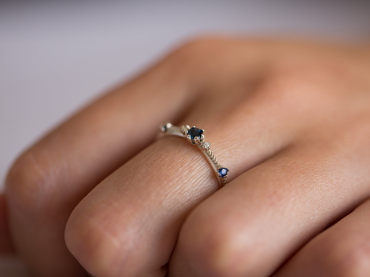 Sofia | Blue Sapphire and Diamond Ring