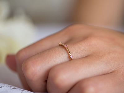 Aria | Pink Sapphire Crown Ring