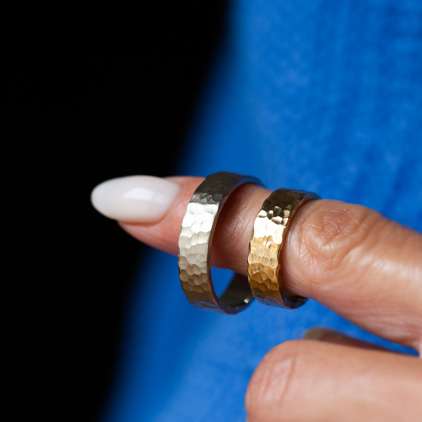 Timber | 6mm Hammered Gold Ring