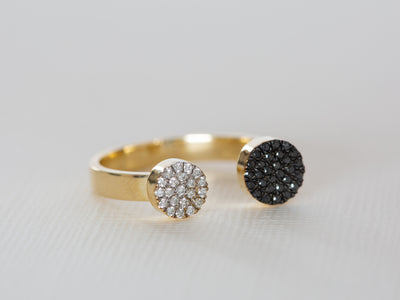 Faith | Black & White Diamonds Circle Ring