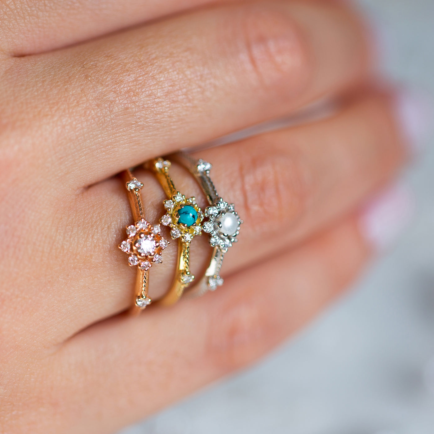 Twinkle | Turquoise and Diamond Star Ring