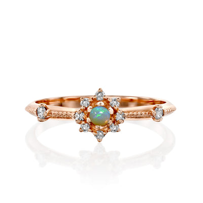 Twinkle | Opal and Diamond Star Ring