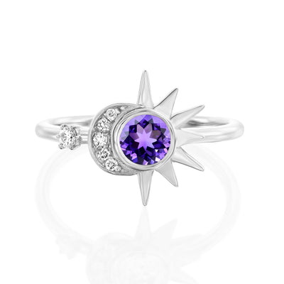 Aurora | Amethyst Diamond Ring