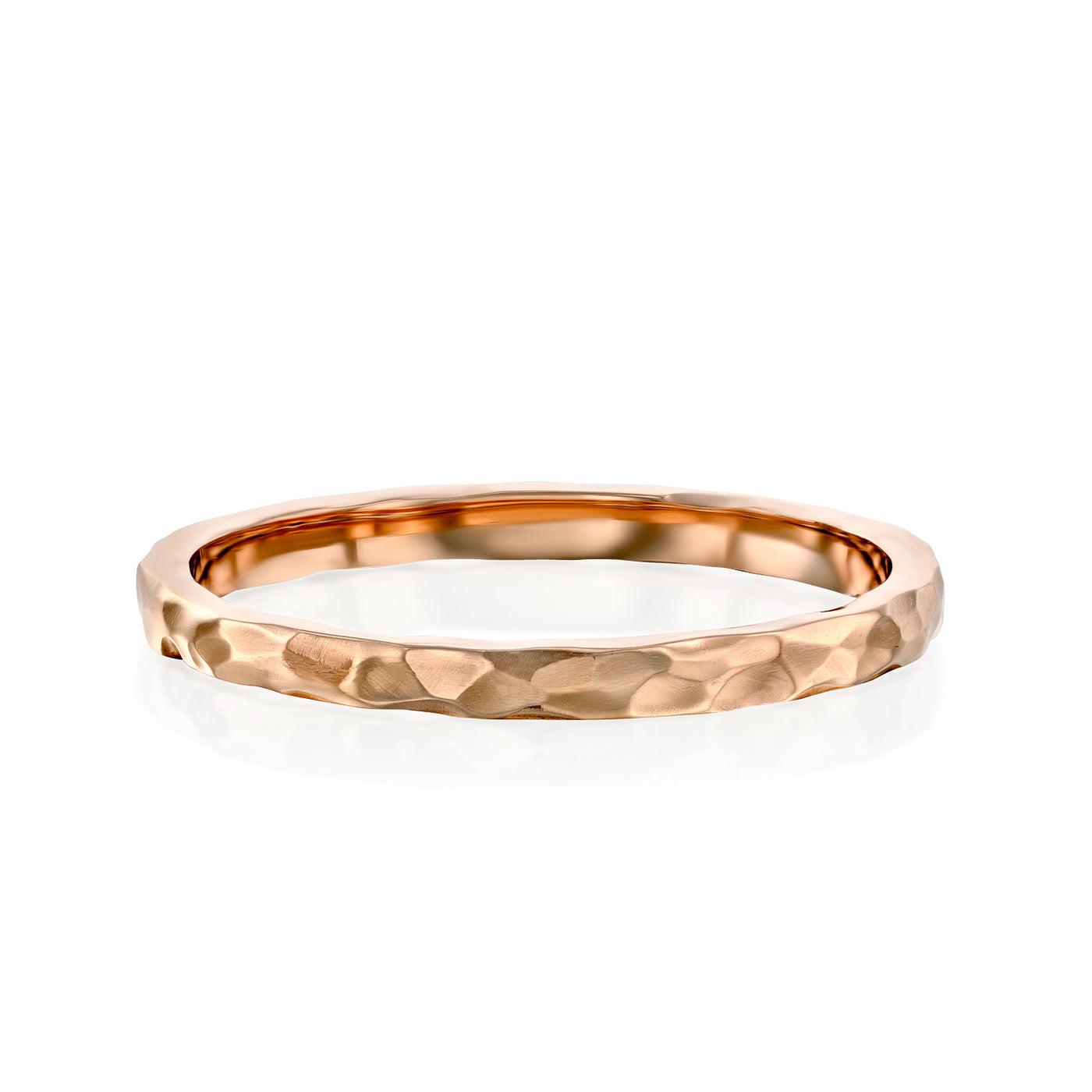 Timber | 2mm Hammered Gold Ring