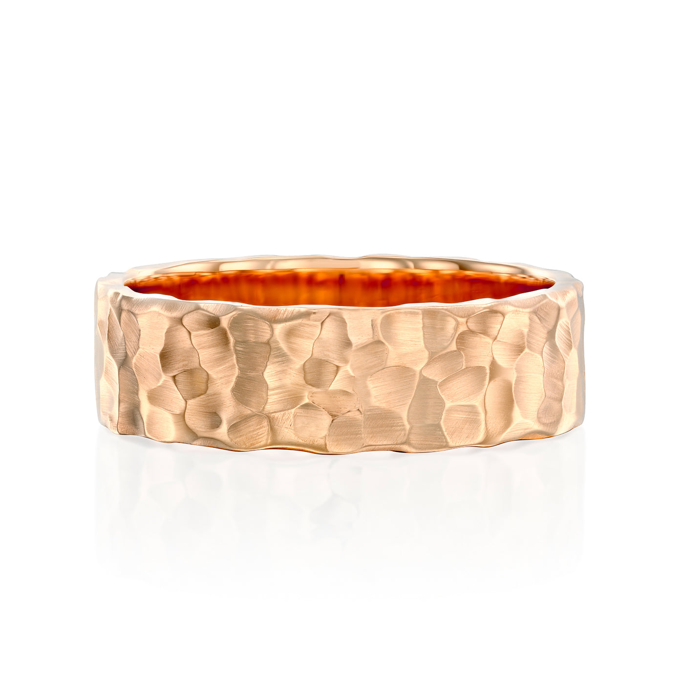 Timber | 6mm Hammered Gold Ring