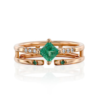 Skylar | Emerald & White Diamond Ring