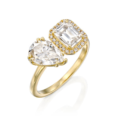 Toi et Moi | Pear & Emerald Cut Engagement Ring
