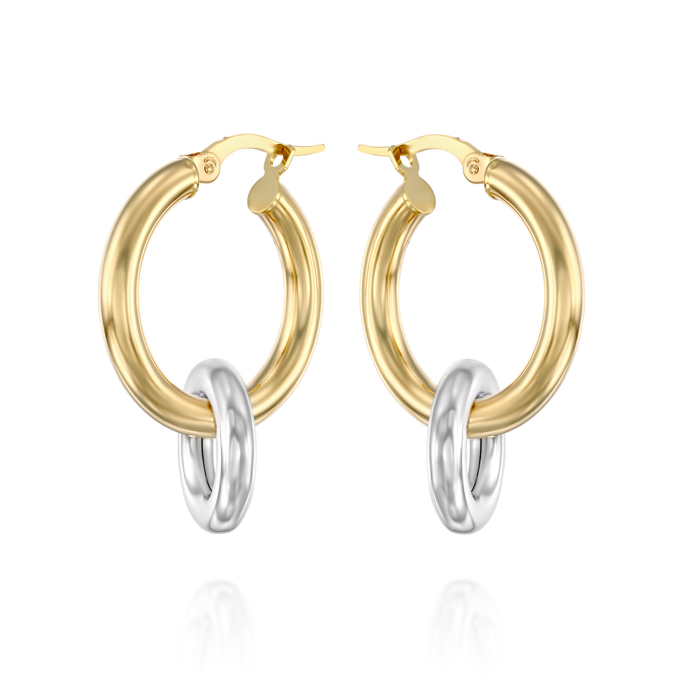Yellow & White Gold Hoops
