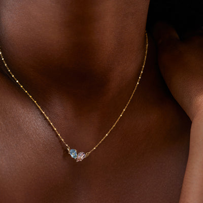Toi Et Moi | Aquamarine and Morganite Necklace