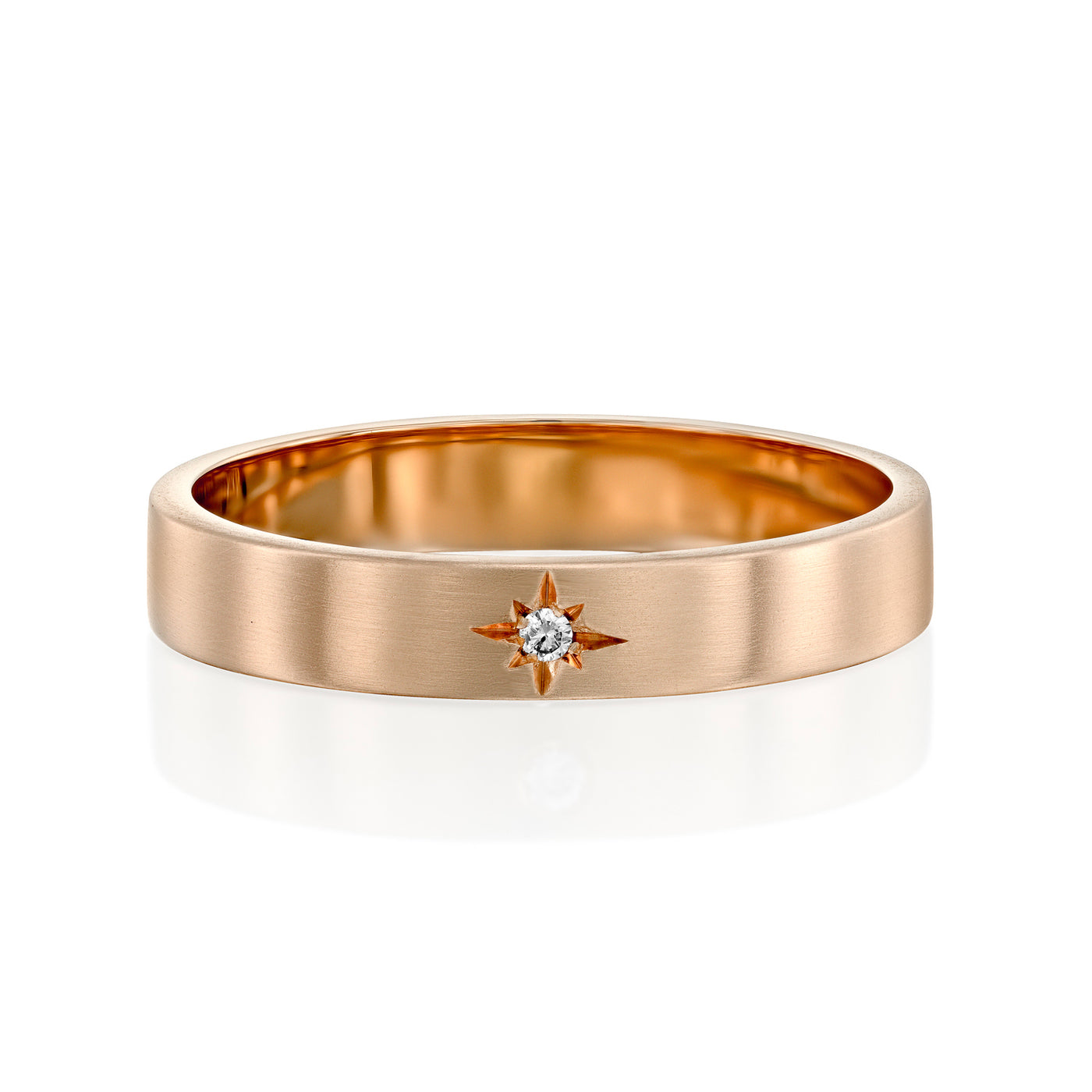 Atlas | Flat Gold Ring With a Diamond