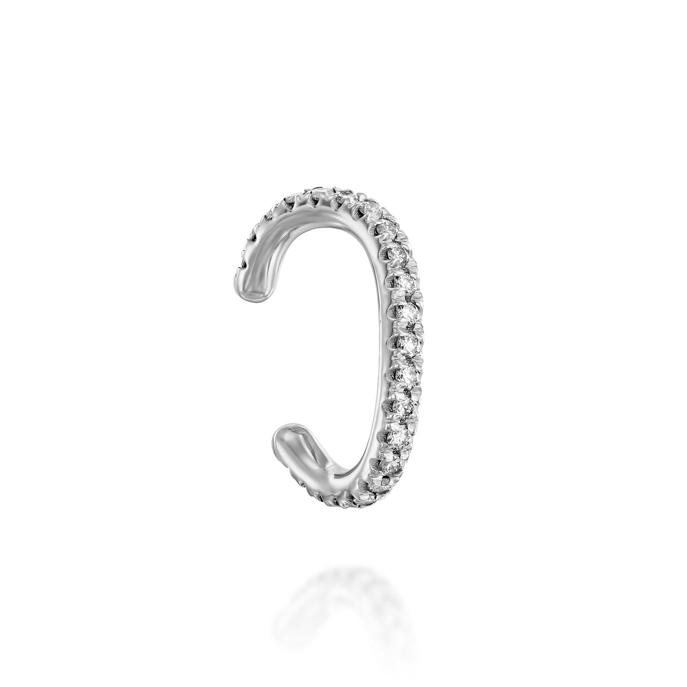 This unique 14K gold piercing is the perfect non-pierced cartilage pave diamond ear cuff, a beautiful solid gold ear wrap.