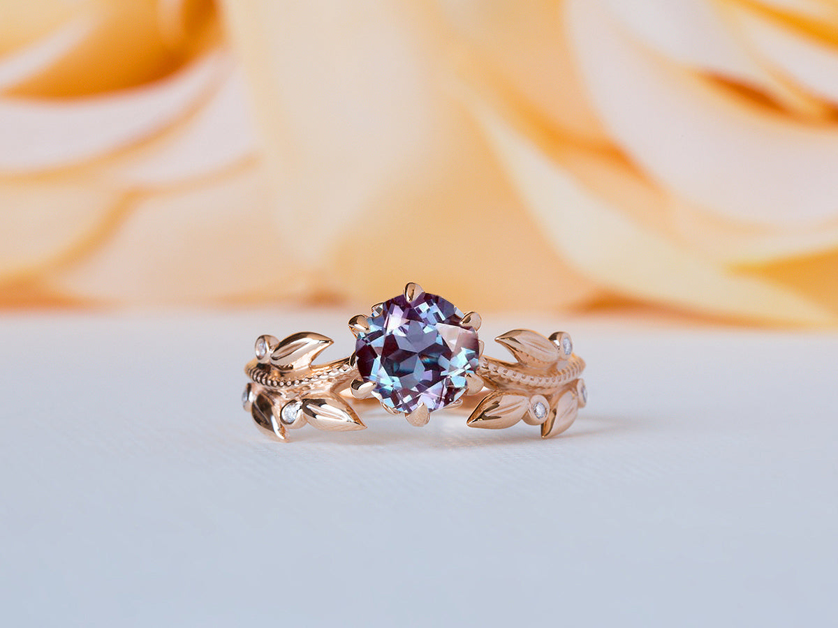 Florence | Alexandrite and Diamond Engagement Ring