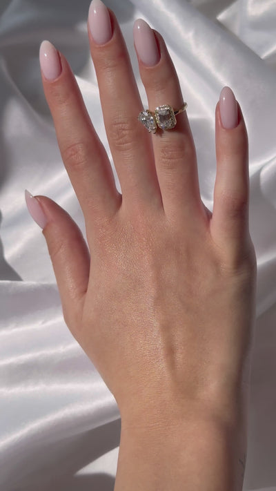 Toi et Moi | Pear & Emerald Cut Engagement Ring