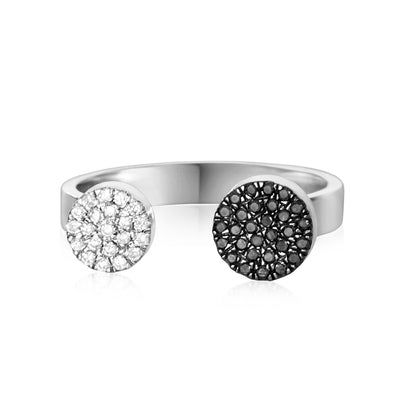 Faith | Black & White Diamonds Circle Ring