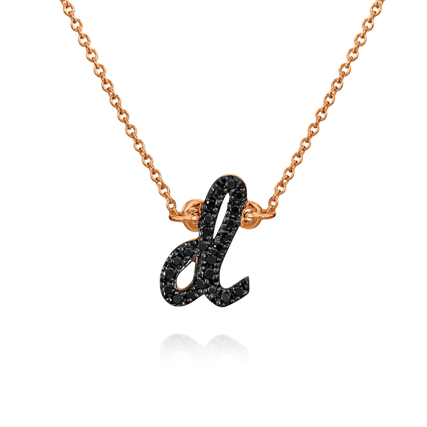 Black Diamond Initial Necklace