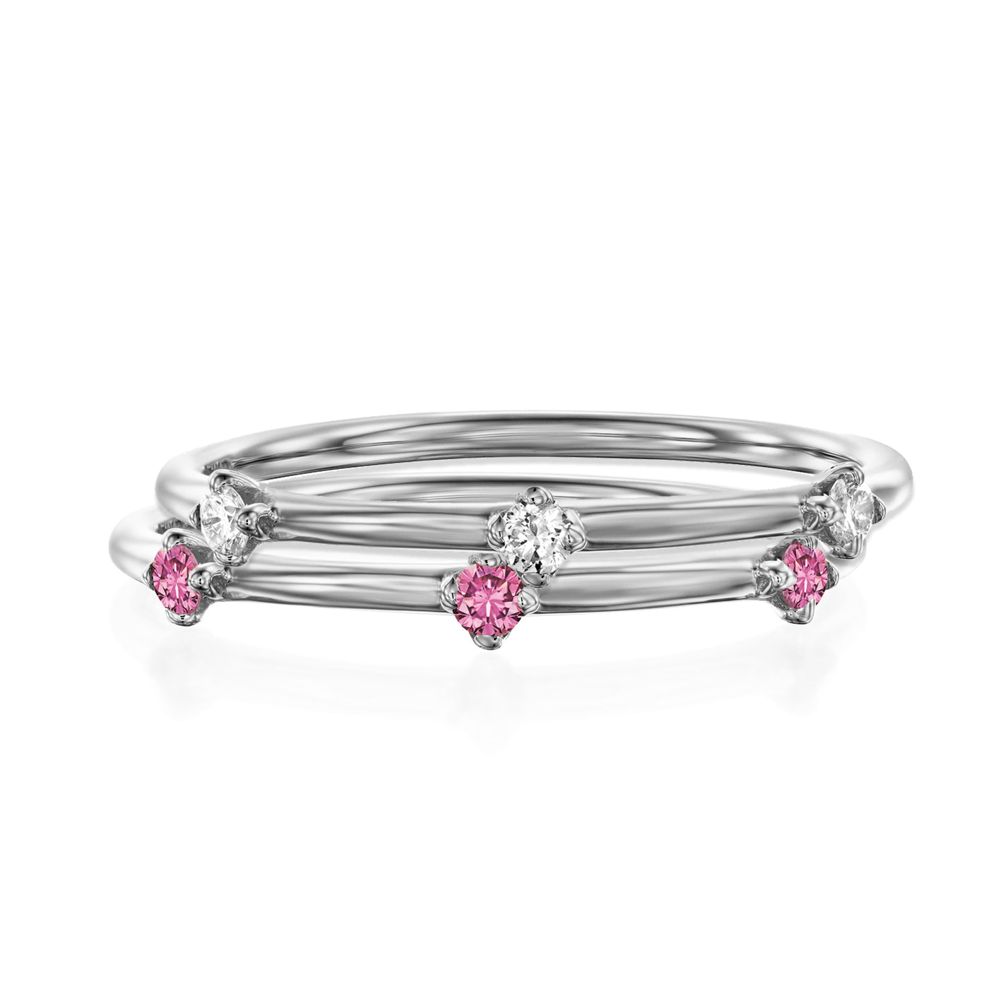 Aria | Diamond and Pink Sapphire Crown Set