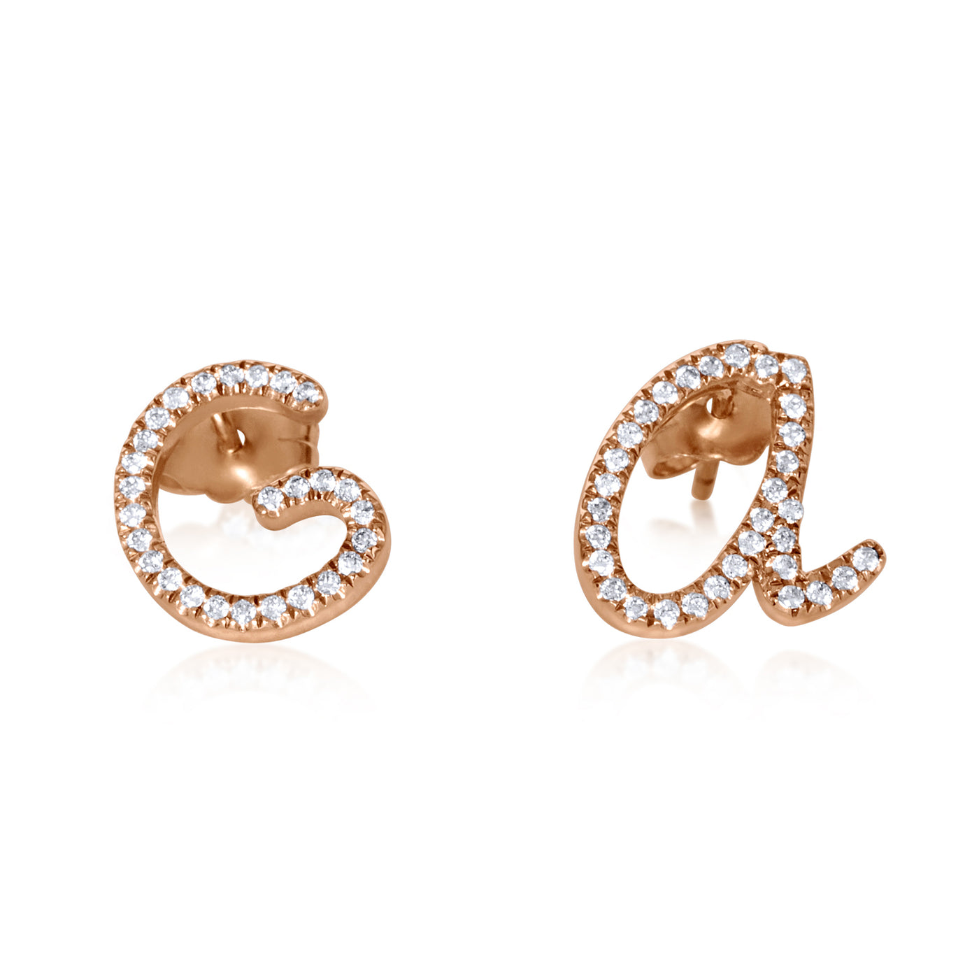 Personalized Diamond Studded Initial Earrings in Hoops & Studs – Pendantify