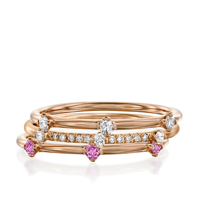 Aria | Diamond and Pink Sapphire Crown Rings