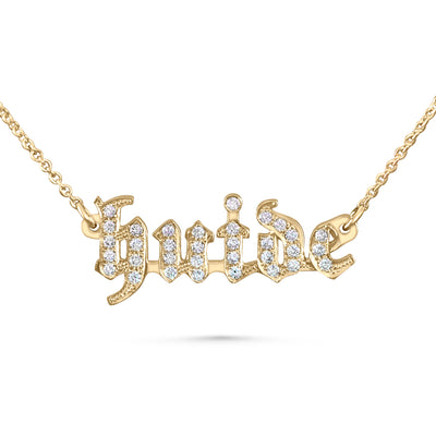 Gothic Diamond Name Necklace