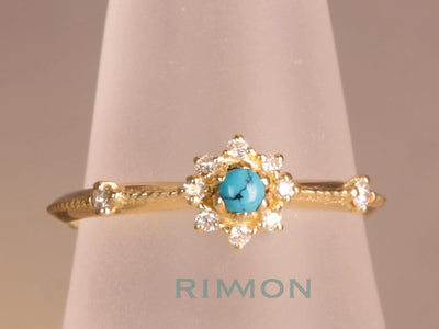 Turquoise and Diamond Star Ring