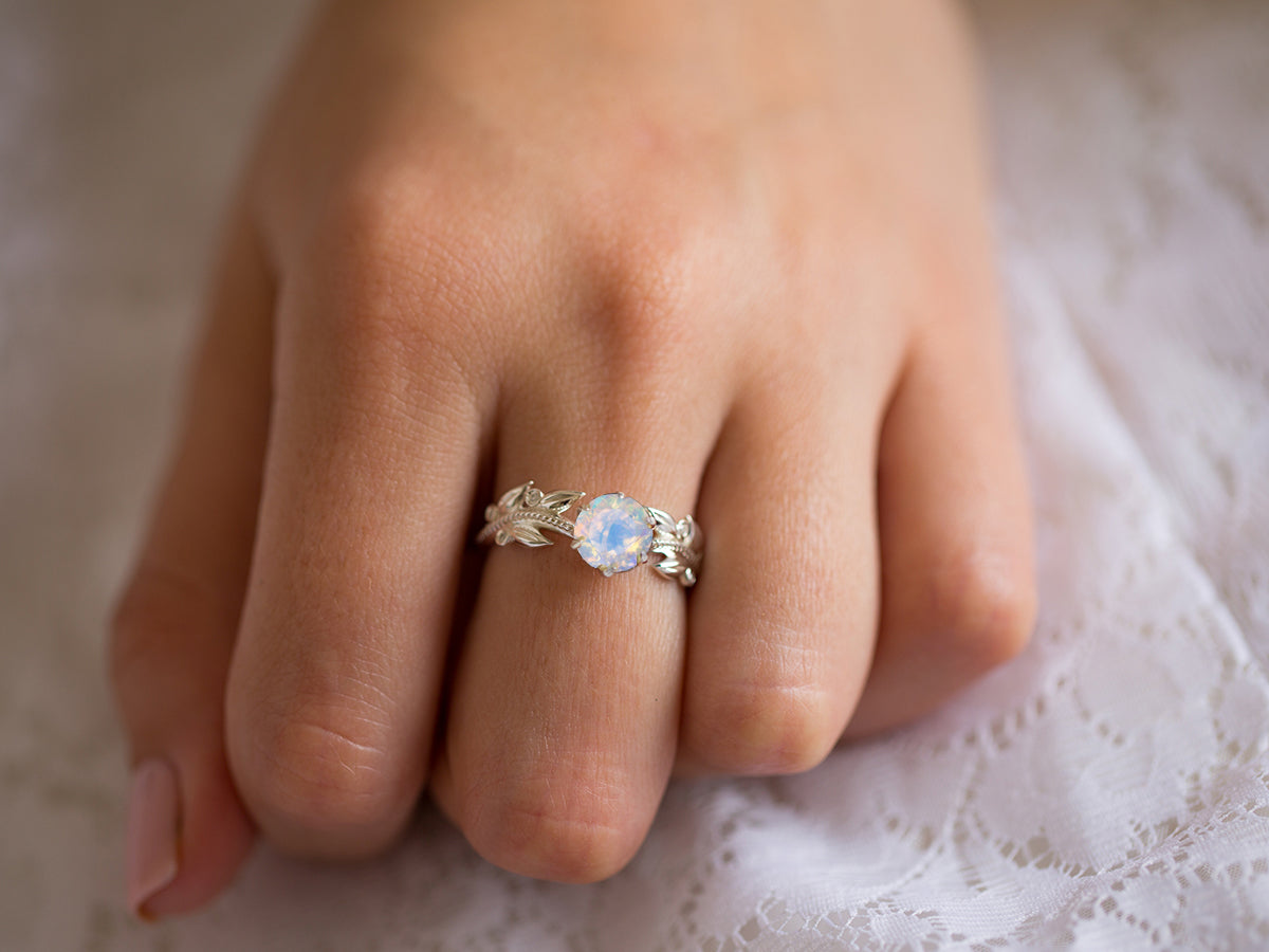 Florence | Opal and Diamond Engagement Ring
